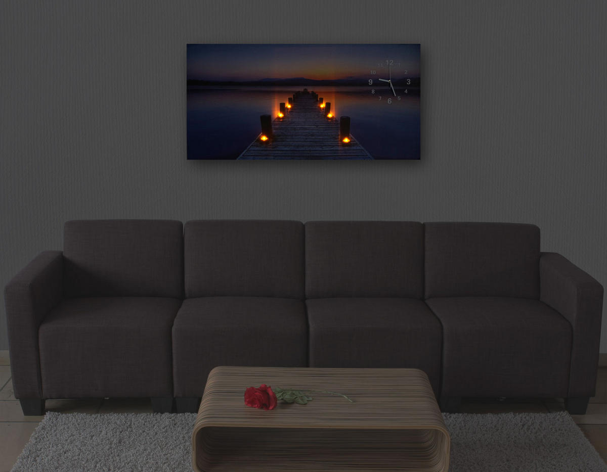 LED-BILD WANDUHR TIMER Multicolor - Multicolor, Holz (110/55cm) - Jamb