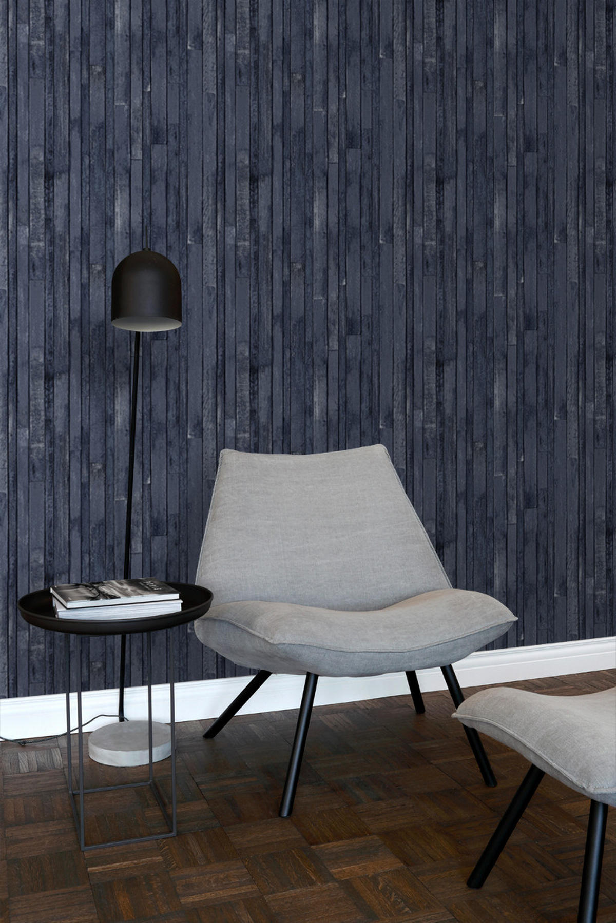 TAPETE Holz-Optik 53 cm x 10.05 m - Blau, Papier (53/1000cm) - ESTAhome