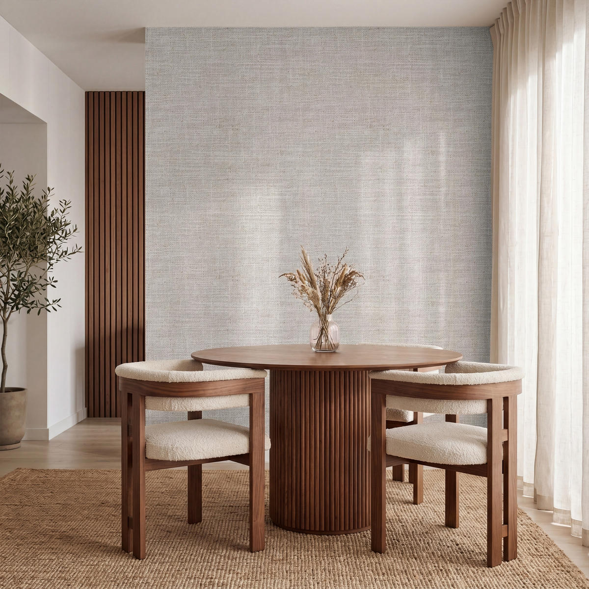 TAPETE - Leinen - Textur - Beige - 220x280 cm - Creme, Papier (220/280cm) - OnlyWow