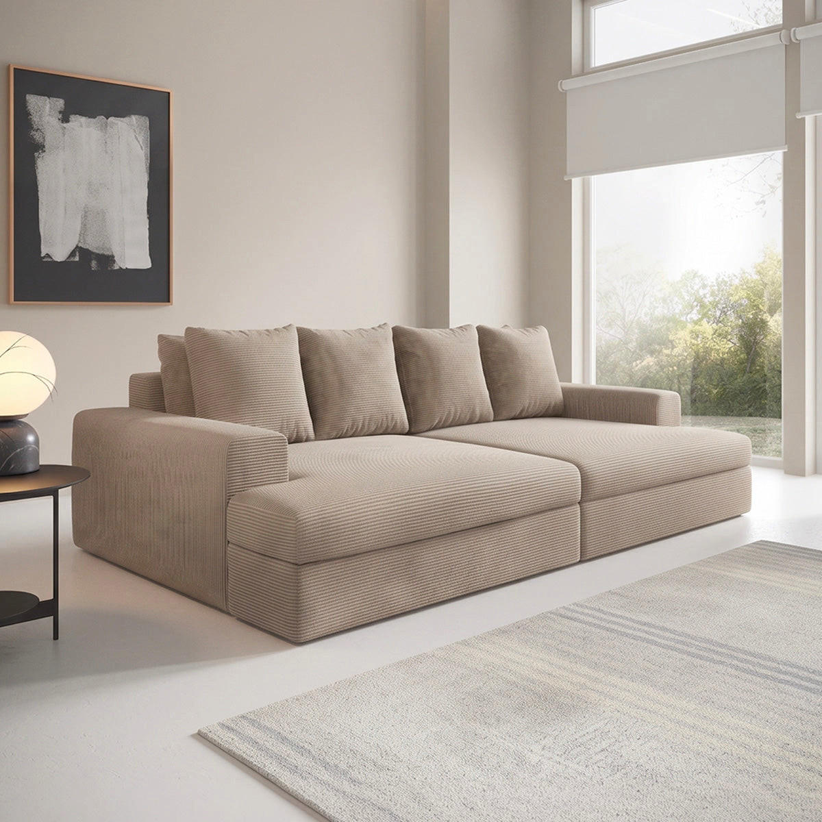 SOFA Paola 3 Sitzplätze Taupe - Taupe, Holz (272/86/167cm) - Petits-meubles