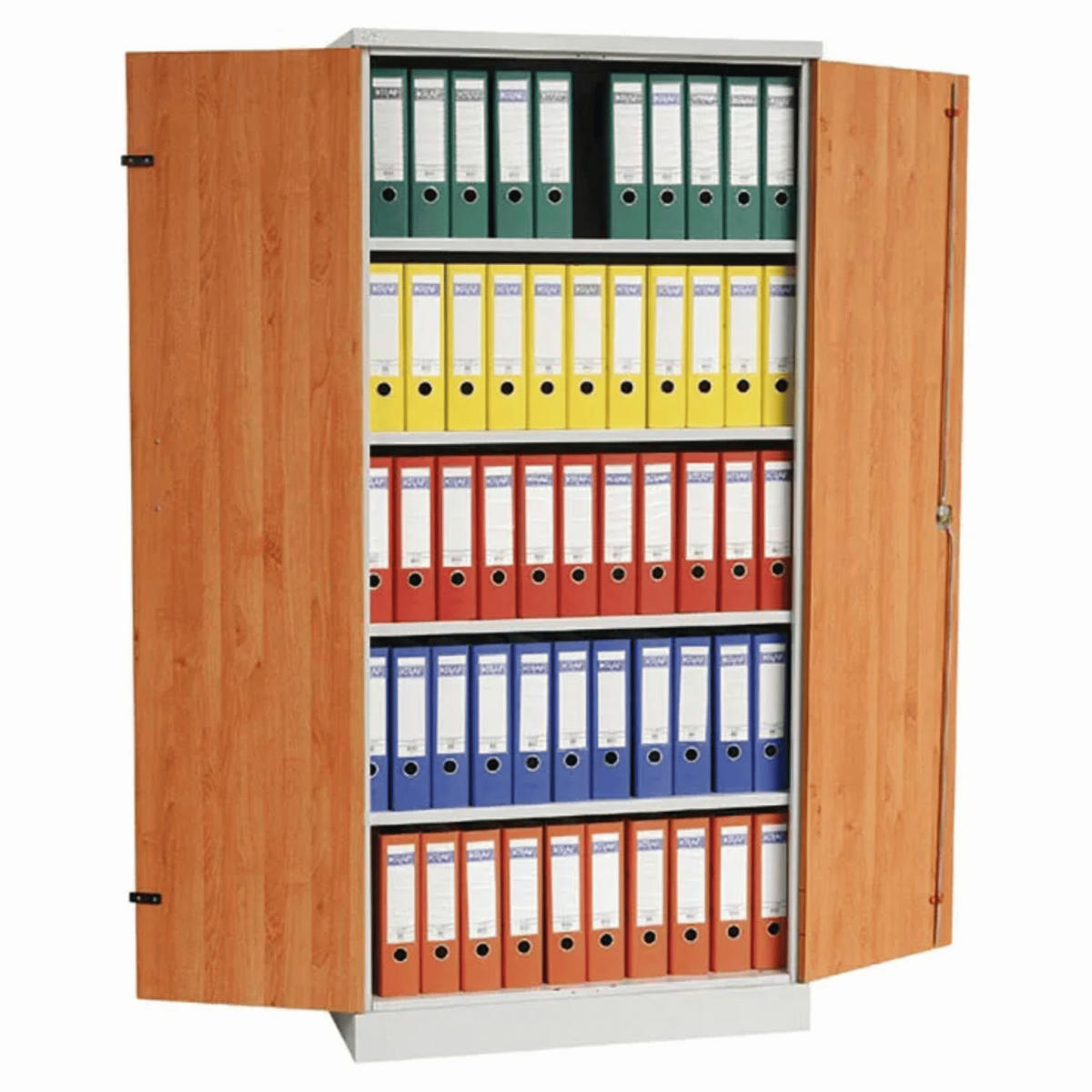 AKTENSCHRANK Beetle 4 Fachböden 195x92x42 cm Grau & Erle - Erlefarben, Metall (92/195/42cm)