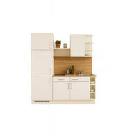 KÜCHENLEERZEILE „Chemnitz“ 190 cm – ohne E-Geräte – Premiumweiß – mit Zubehör - Edelstahlfarben/Weiß, Holzwerkstoff/Metall (190/210/60cm) - GEBA