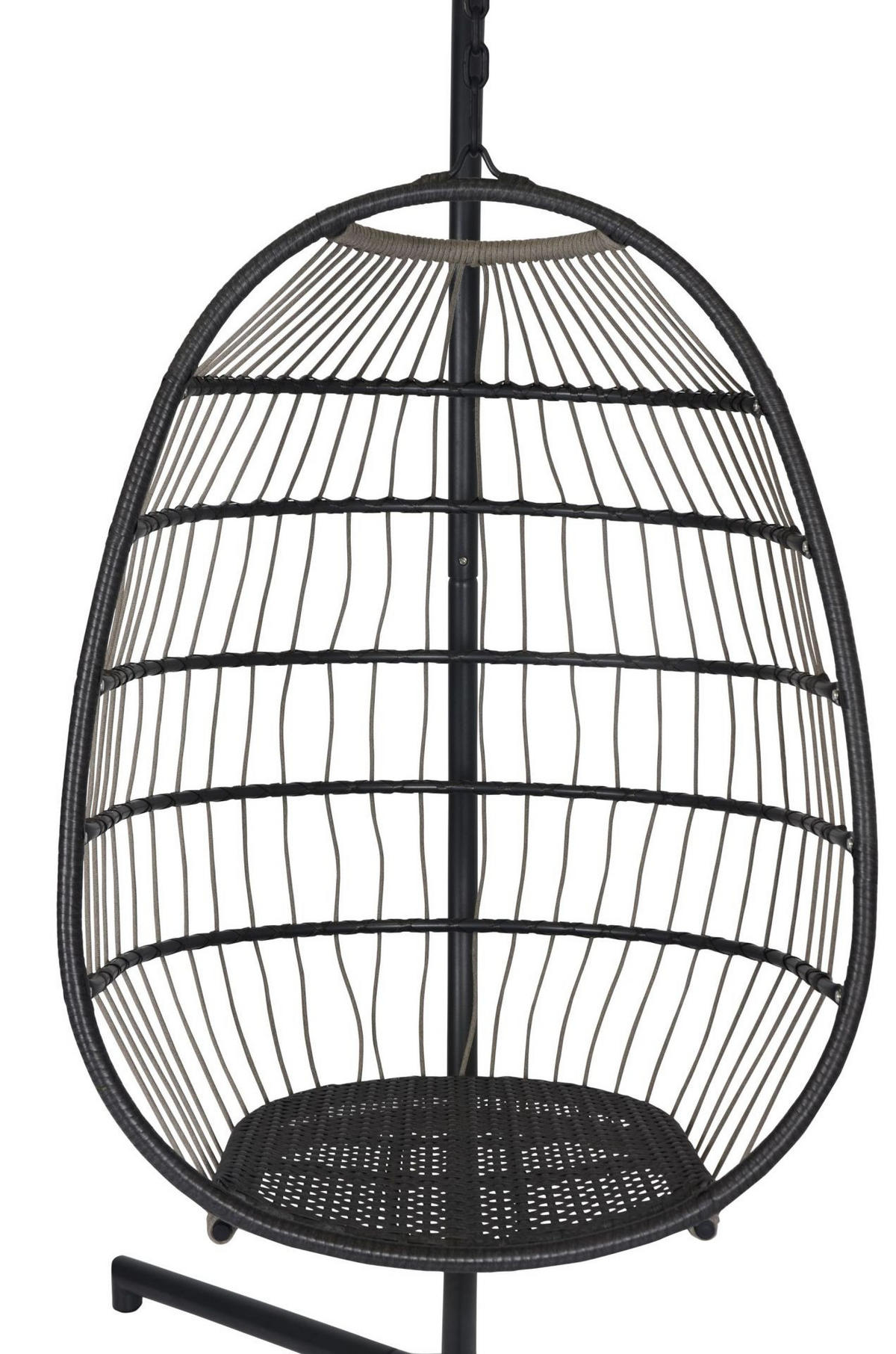 HÄNGESESSEL Hamburg 81x114x64 cm, Stahl, Grau - Grau, Kunststoff (81/114/64cm) - dasmöbelwerk