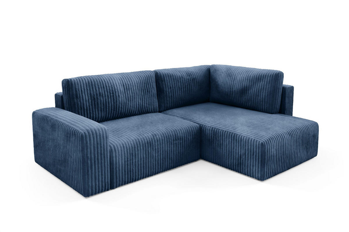 ECKSOFA Natalia Xl - Dunkelblau, Holzwerkstoff/Textil (245/182cm) - Fun Möbel