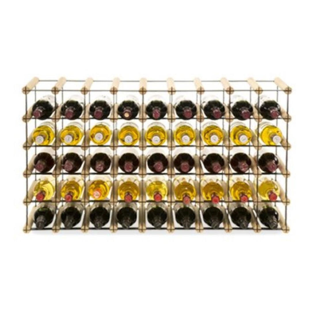 WEINREGAL Vinotega Mod Metal 52,5x92,5x24,5 cm 9x5 Flaschen Massives Kiefernholz Natur - Naturfarben, Holz (92.5/52.5/24.5cm) - PROREGAL
