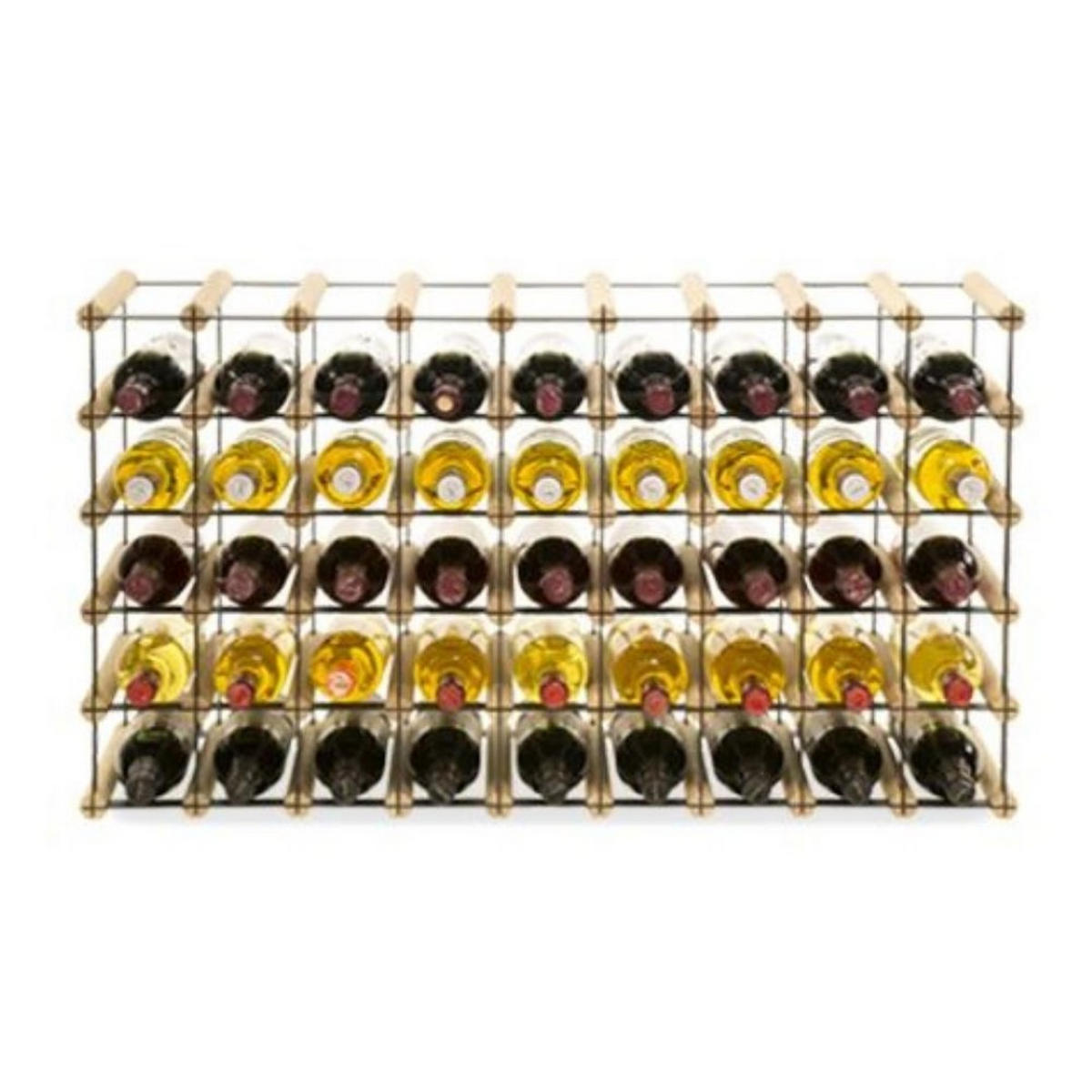 WEINREGAL Vinotega Mod Metal 52,5x92,5x24,5 cm 9x5 Flaschen Massives Kiefernholz Natur - Naturfarben, Holz (92.5/52.5/24.5cm) - PROREGAL