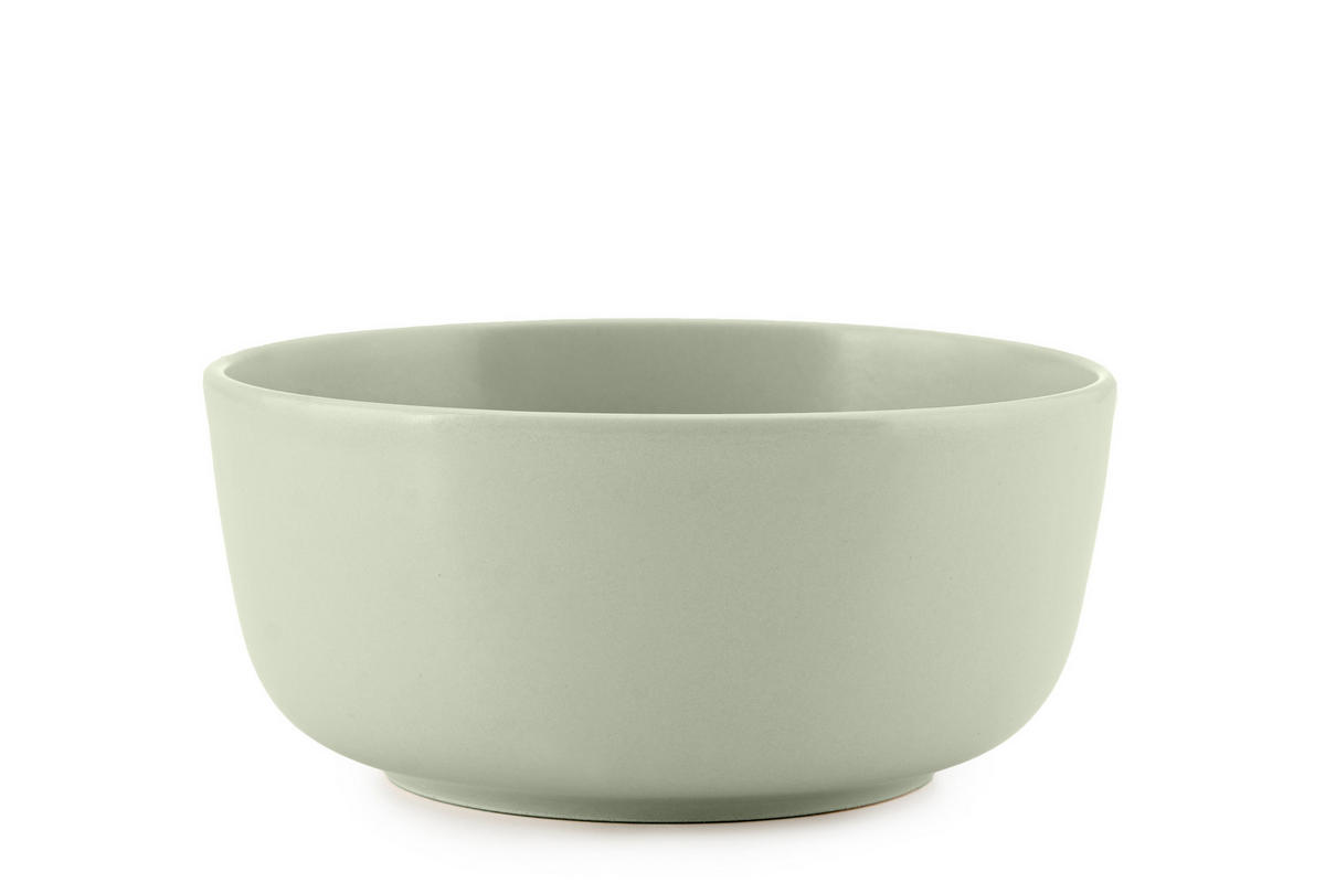 SCHÜSSEL-SET VICTO 6 Personen 6-tlg, matt beige/grün/grau - Hellgrün, Keramik - KONSIMO®