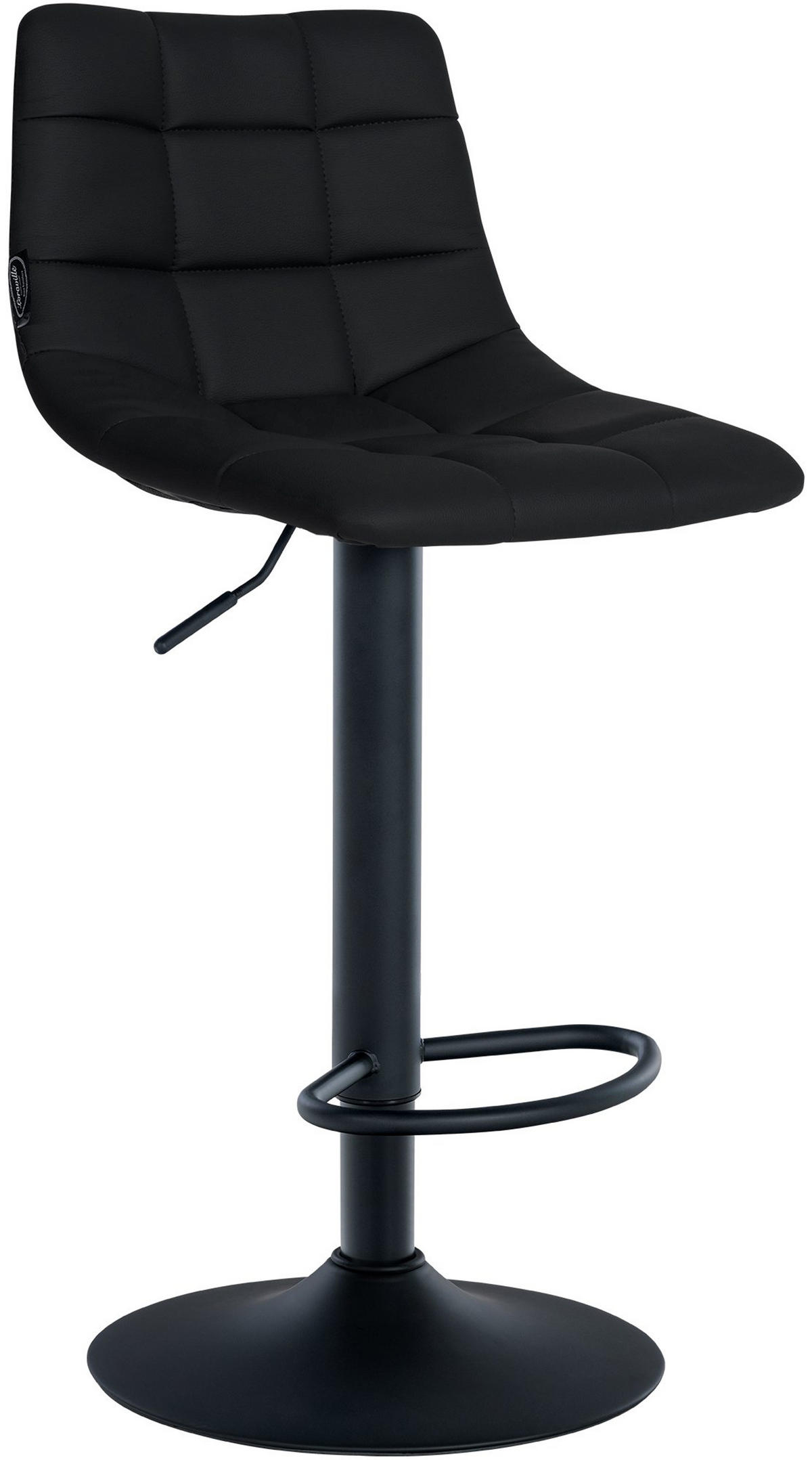 BARHOCKER 2er Set James Kunstleder schwarz schwarz - Schwarz, Kunststoff/Metall (43/108.5/46.5cm) - TPFLiving