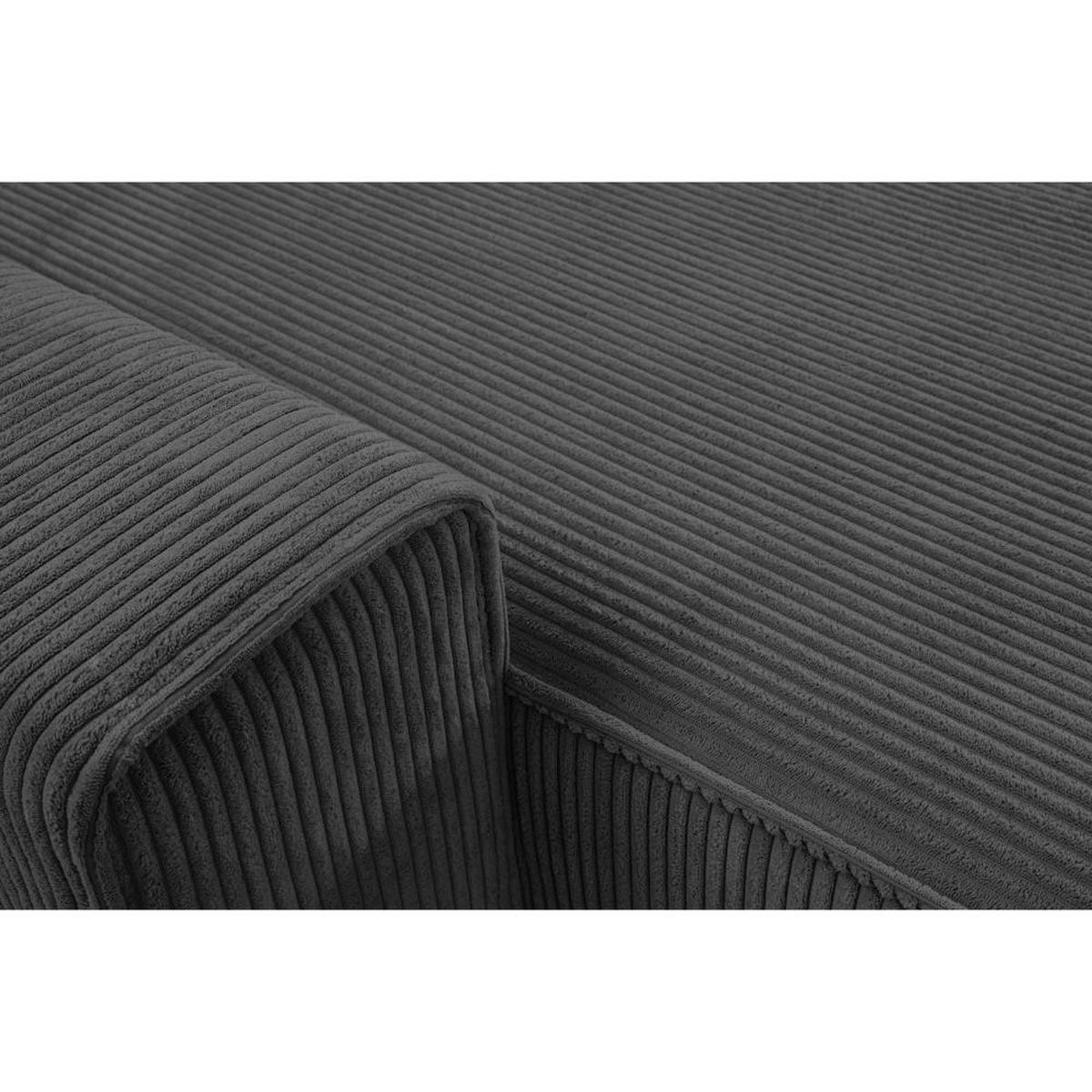 SEDACÍ SOUPRAVA Hektor U s funkcí spaní, tmavě šedá - černá/tmavě šedá, textil/plast (377/94/152cm) - Beautysofa