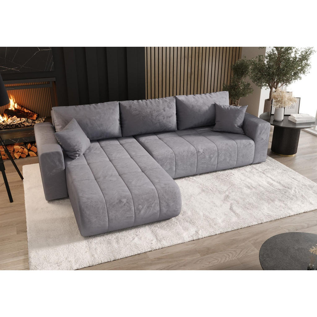 Thumbnail - Fun Möbel Ecksofa, Blau, Textil, Ottomane links, 280x185 cm, Wohnzimmer, Sofas & Couches, Wohnlandschaften, Ecksofas