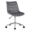 DREHSTUHL Samt grau - Grau, Textil/Metall (46/81/62cm) - CLP