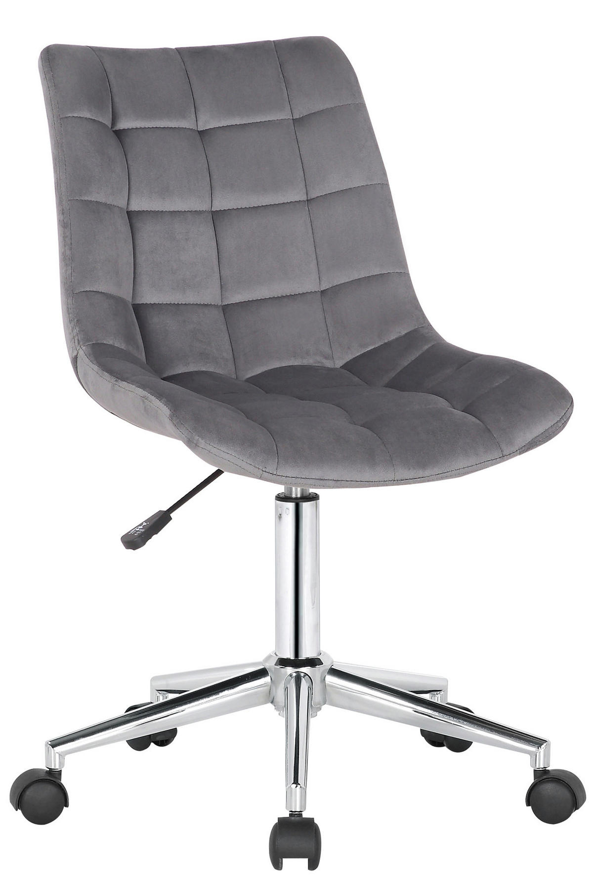 DREHSTUHL Samt grau - Grau, Textil/Metall (46/81/62cm) - CLP