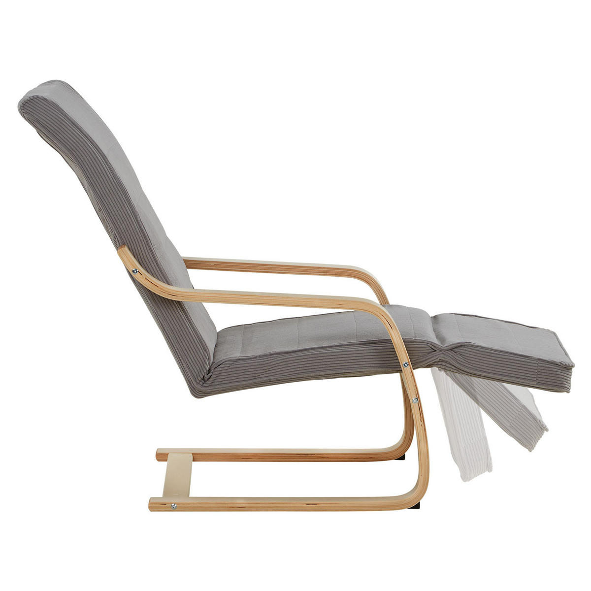 RELAXSESSEL Stoffbezug Grau, Fußstütze - Grau, Textil (66/94/62cm) - Homestyle4u