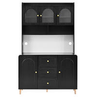 BUFFETSCHRANK 120/40/190 cm mit Lochplatte, 3 Schubladen und verstellbaren Einlegeböden, Schwarz - Schwarz, Holzwerkstoff (120/190/40cm) - Redom