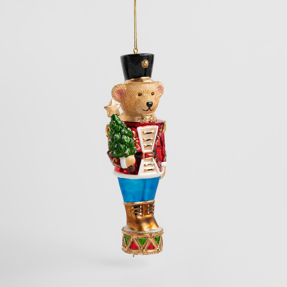 WEIHNACHTSKUGEL Glas FLORETTA, NUCI Bär 5 x 17 cm, Gold, Christbaumkugeln, Weihnachtsdeko Xmas, Christmas Deko - Goldfarben, Glas (5.5/5/17cm) - home&you