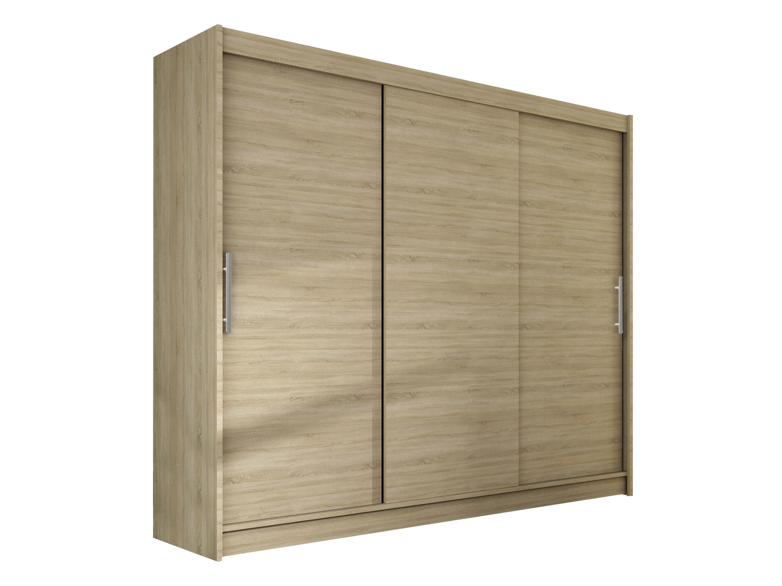 KLEIDERSCHRANK Aston II - Silberfarben/Sonoma Eiche, Holzwerkstoff/Kunststoff (250/215/58cm) - MIRJAN24