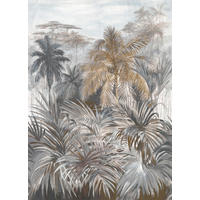 FOTOTAPETE Dschungelmuster 212 x 295 cm - Grau, Papier (212/295cm) - Sanders & Sanders