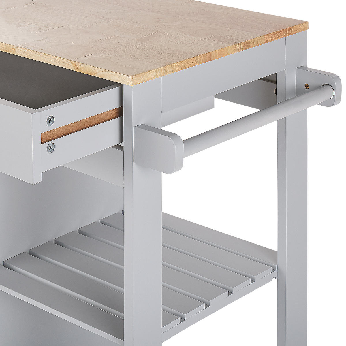SERVIERWAGEN Grau Trapani - Hellbraun/Grau, Holzwerkstoff (75/87/44cm) - Beliani
