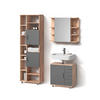 BADMÖBEL-SET Eisak Eiche 3 Teile, mit Unterschrank 60 cm - Eichefarben/Anthrazit, Holzwerkstoff (60/60/33cm) - Livinity®