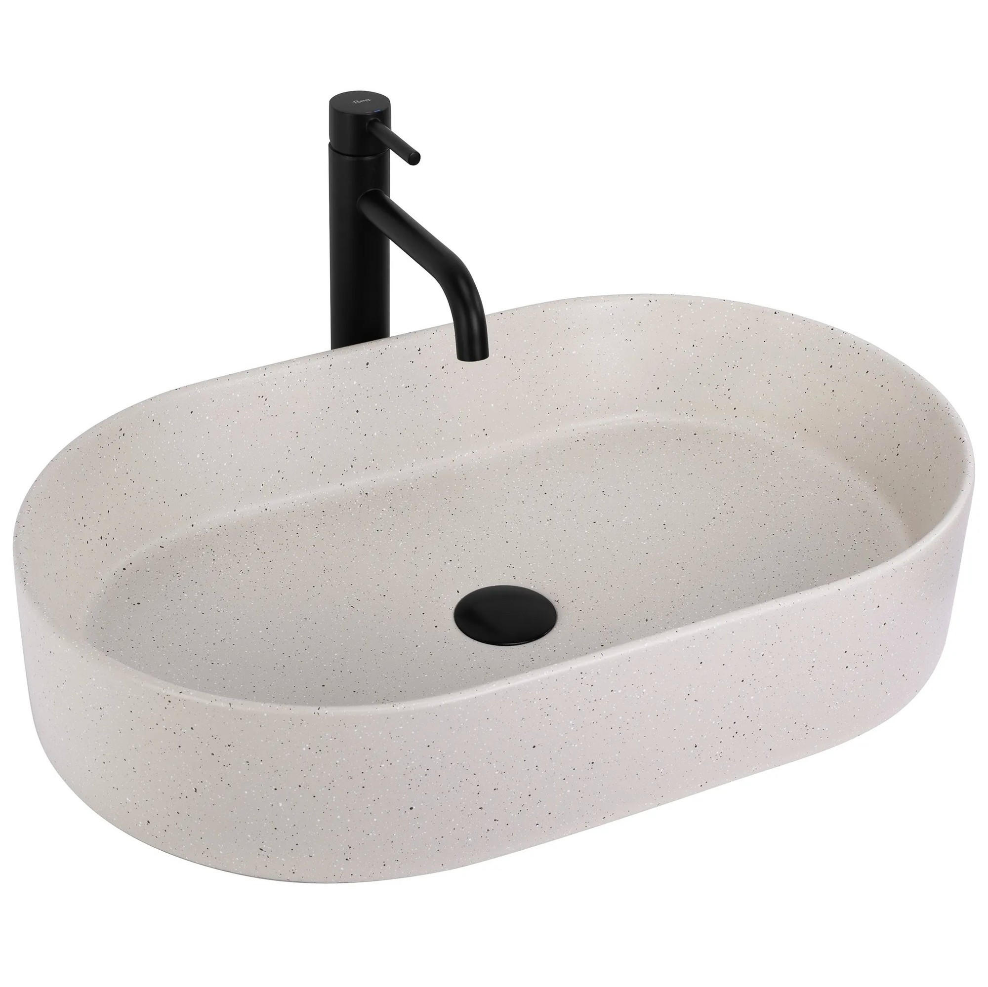AUFSATZWASCHBECKEN Rea Nadia 60 Sandy - Beige, Keramik (38.5/12/61cm) - REA