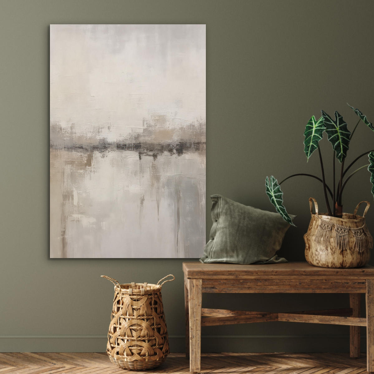 AKUSTIKBILD Moderne Kunst - Abstrakt - Beige Wanddeko 60x90 cm - Beige, Kunststoff (60/90/0.9cm) - MuchoWow