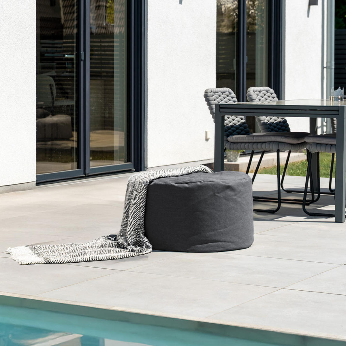 SITZSACK CLOUD - Anthrazit, Nur Hocker - Anthrazit, Kunststoff (70/40/70cm) - Home Deluxe