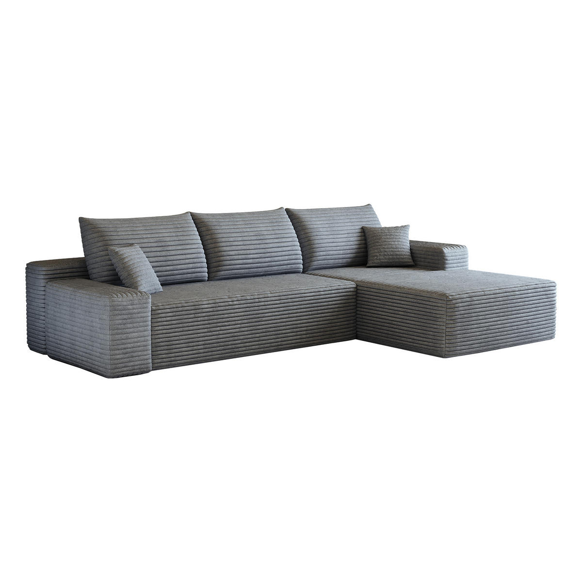 ECKSOFA DE-34857 2-Sitzer Chaiselongue rechts Grau - Grau, Textil (175/270cm) - ComfortXL
