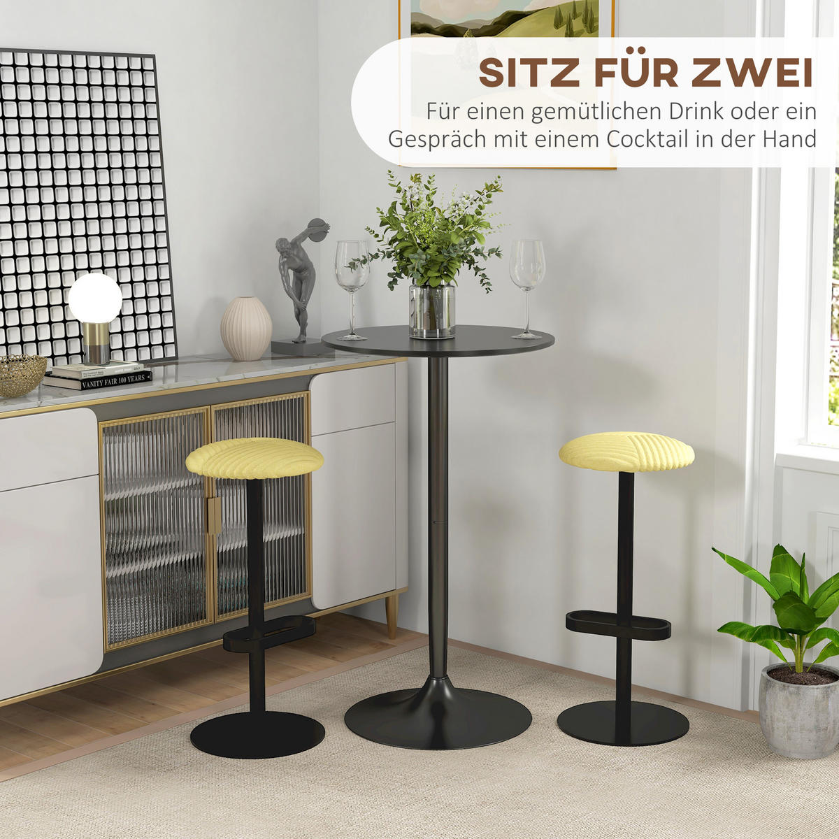 BARTISCH Schwarz 60.0/60.0/102.0cm - Schwarz, Holzwerkstoff (60/60/102cm)