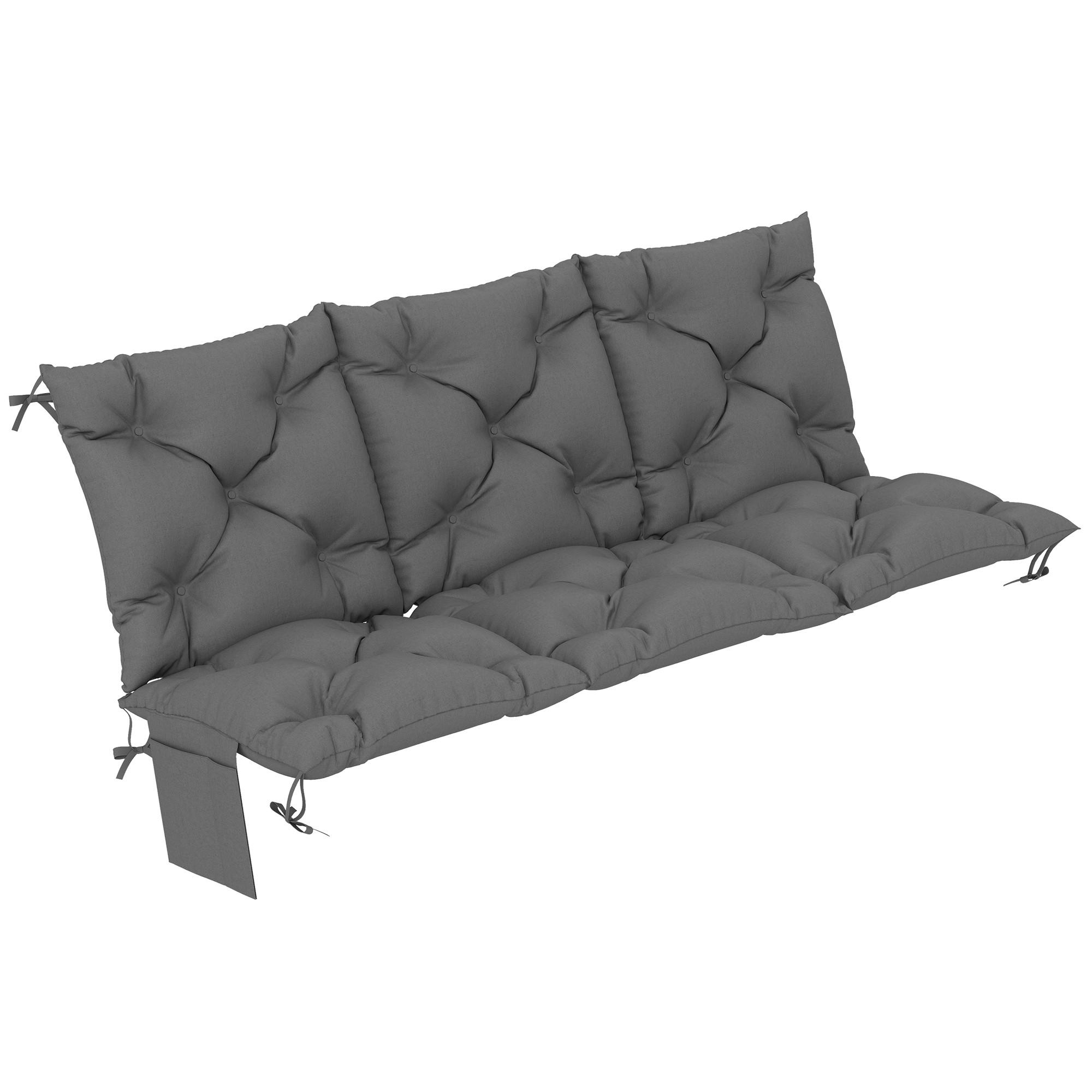 POLŠTÁŘ NA LAVICI z polyesteru, tmavě šedý - tmavě šedá, textil (100/10/150cm) - Outsunny