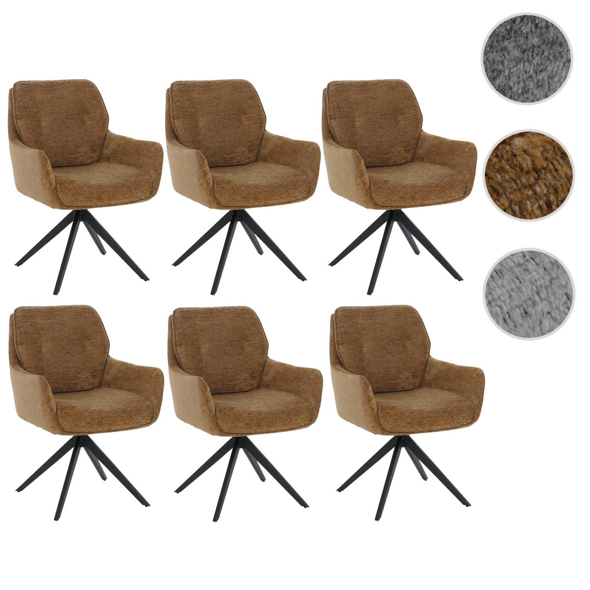 ESSZIMMERSTUHL Gelb 6er-Set - Gelb, Metall (61/88/61cm) - MCW
