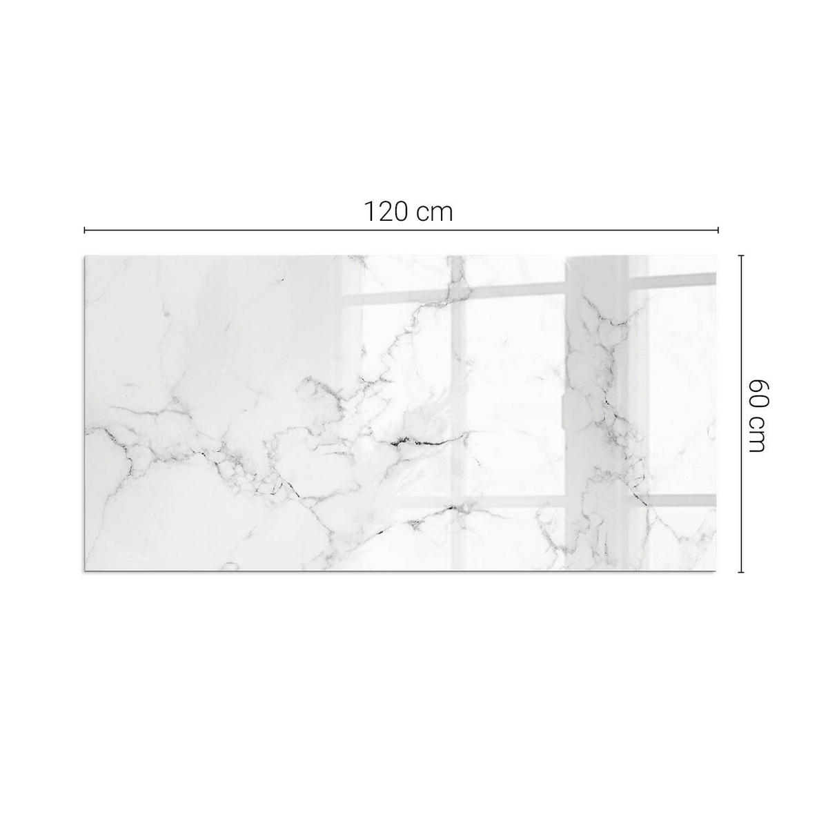 GLASPLATTE für Kamin 120x60 cm Weiß - Weiß, Glas (120/60/0.4cm) - ArtPrintCave