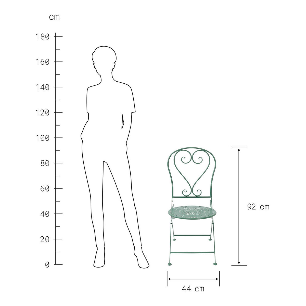 GARTENESSGRUPPE (3-teilig) Bovery - Grün, Metall - Butlers