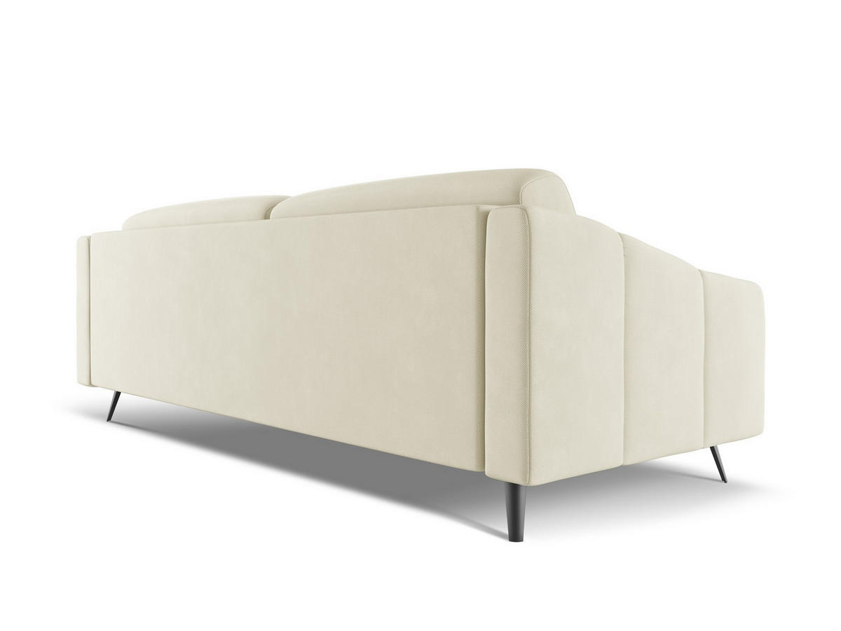 3-SITZER SOFA mit Schlaffunktion Samt Stoff Schwarz - Schwarz, Textil/Metall (230/86/105cm) - Makamii