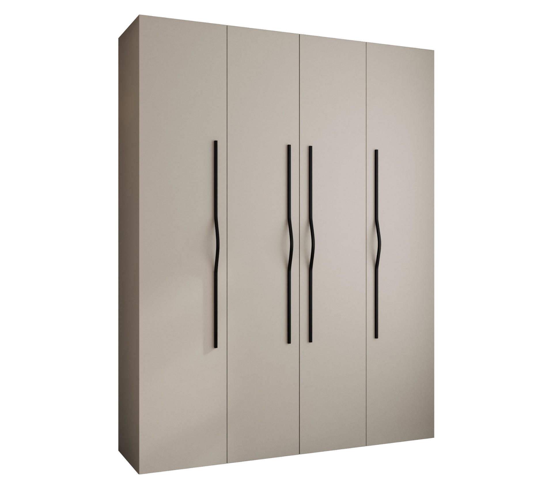 DREHTÜRENSCHRANK 245,5/190/50 4-türig - Kaschmir/Schwarz, Holz/Metall (190/245.5/50cm) - Abiks Möbel