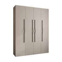 DREHTÜRENSCHRANK 245,5/190/50 4-türig - Kaschmir/Schwarz, Holz/Metall (190/245.5/50cm) - Abiks Möbel