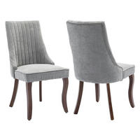 ESSZIMMERSTUHL 2er-Set Stoff Grau mit Channel-Steppung - Grau, Textil (50/95.5/53.8cm)