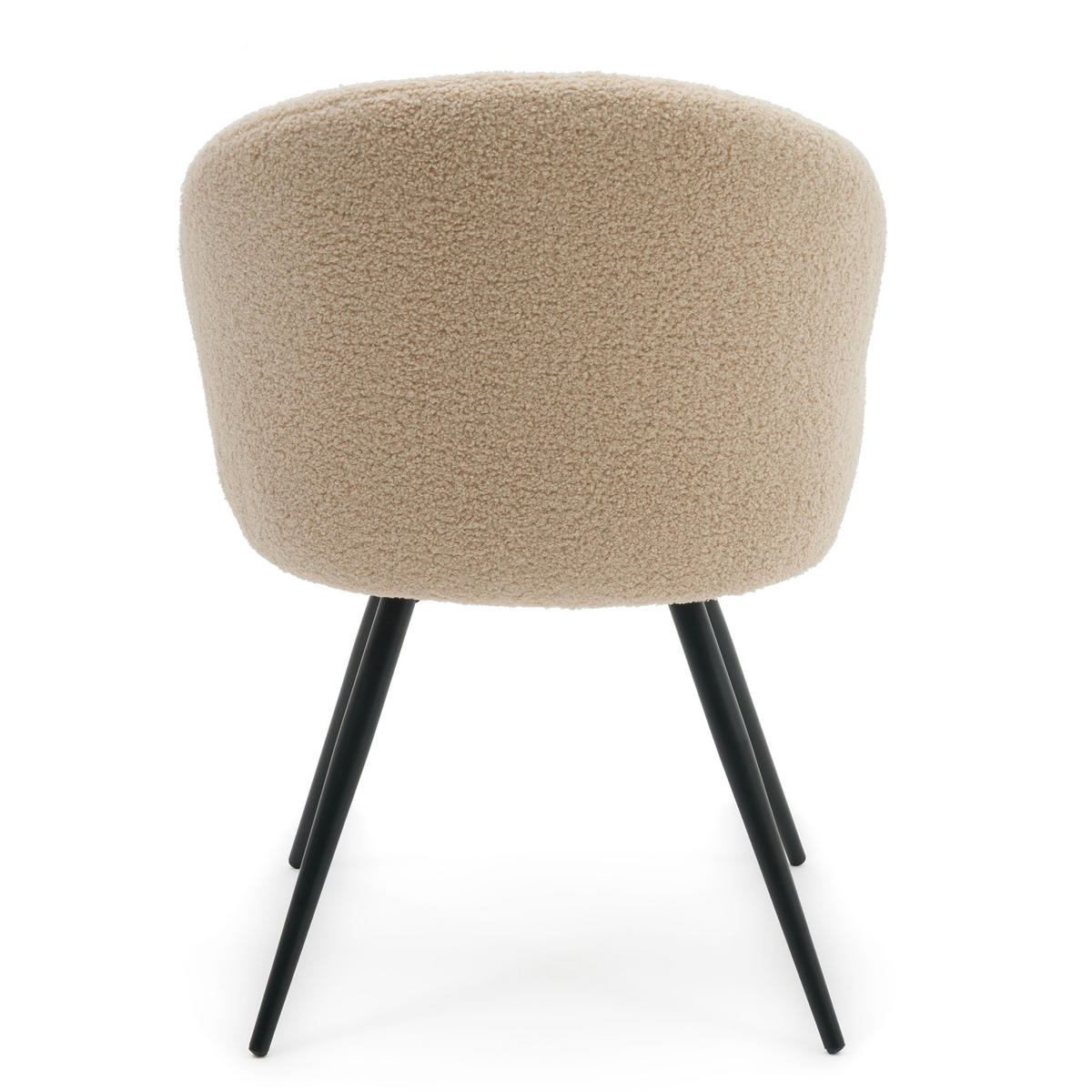 STUHL MODENA drehbar gepolsterter mit Steppung - dunkelbeige - Boucle Teddy - Beige/Schwarz, Textil/Metall (57/80/59cm) - NEW HOME