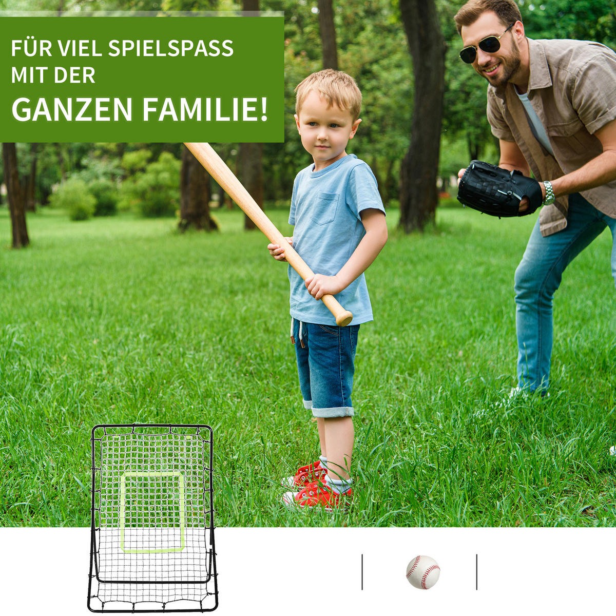 RÜCKPRALLWAND NETZ, Stahl/PE, Schwarz, 75x126cm - Schwarz, Metall (80/90cm) - HOMCOM