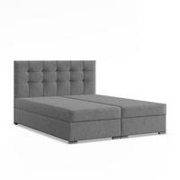 BOXBETT MIT KOPFTEIL 180x200 ELDA, Grau - Dunkelgrau, Textil (180/200cm) - Mebligo
