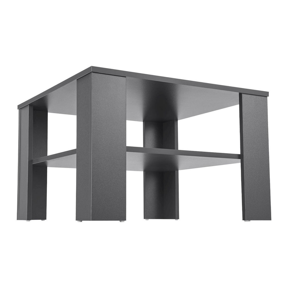 COUCHTISCH mit Ablage 60x60x40 cm Dunkelgrau - Dunkelgrau, Holz (60/60/40cm) - Juskys