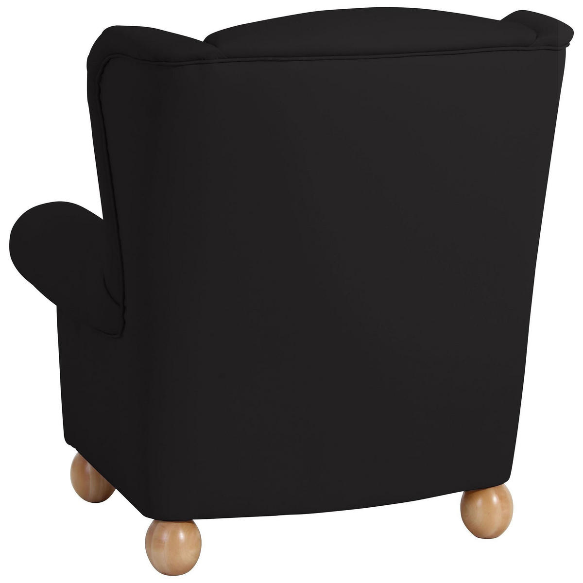 OHRENBACKENSESSEL Kasha Bezug Kunstleder Buche natur / schwarz - Buchefarben/Schwarz, Kunststoff (93/103/87cm) - 58aufmkessel