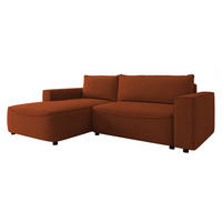 ECKSOFA Beliza, Seite: Links - Schwarz/Bronzefarben, Holz/Kunststoff (255/175cm) - MIRJAN24