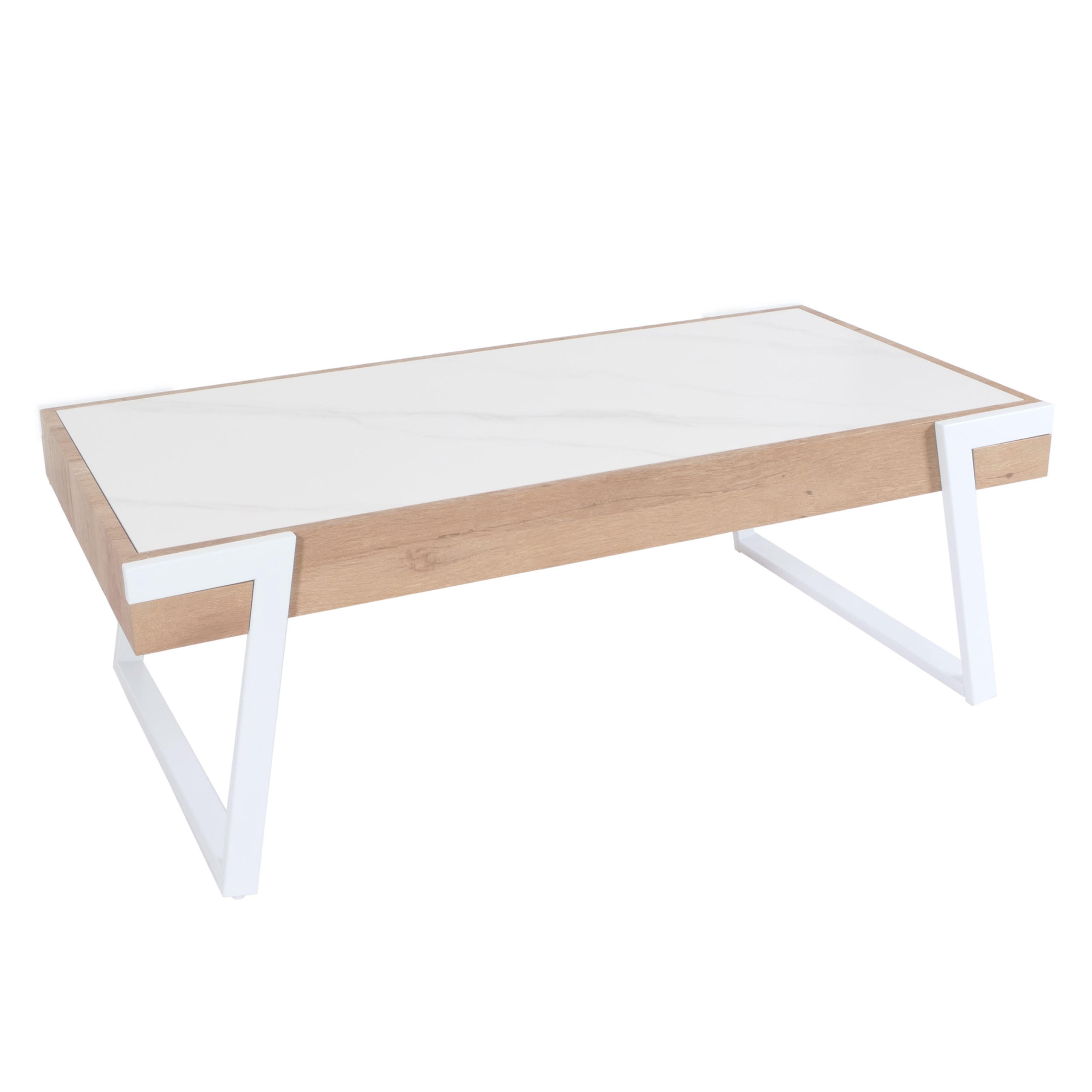 COUCHTISCH rechteck Weiß - Weiß, Stein (64/120/43cm) - MCW