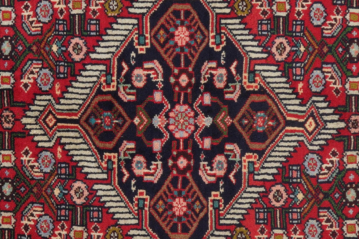 ORIENTTEPPICH handgeknüpft Assadabad Rot 207/130 cm Schurwolle - Rot, Textil (130/207cm) - Looma
