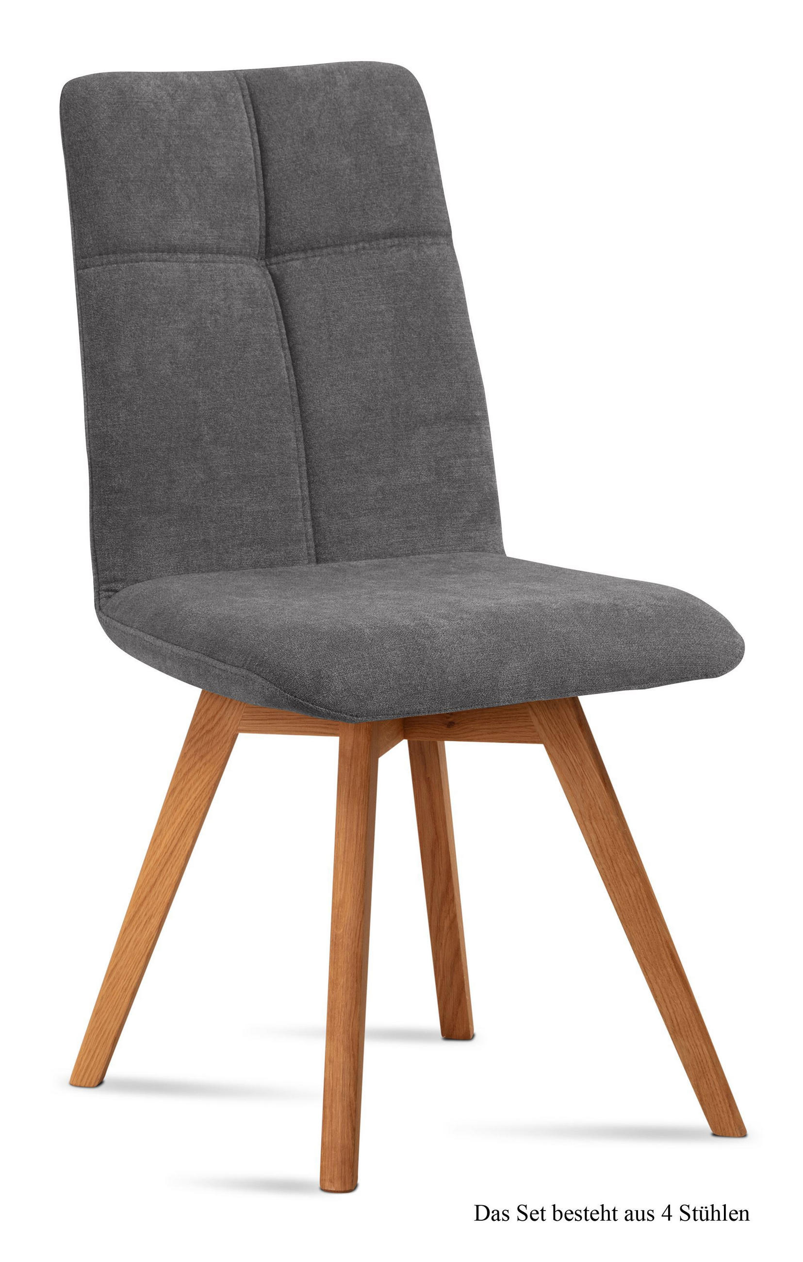 ESSZIMMERSTUHL (4er-Set) Dimut 47x92x60 Eiche geölt/Grau - Eichefarben/Grau, Kunststoff (60/92/47cm) - 58aufmkessel