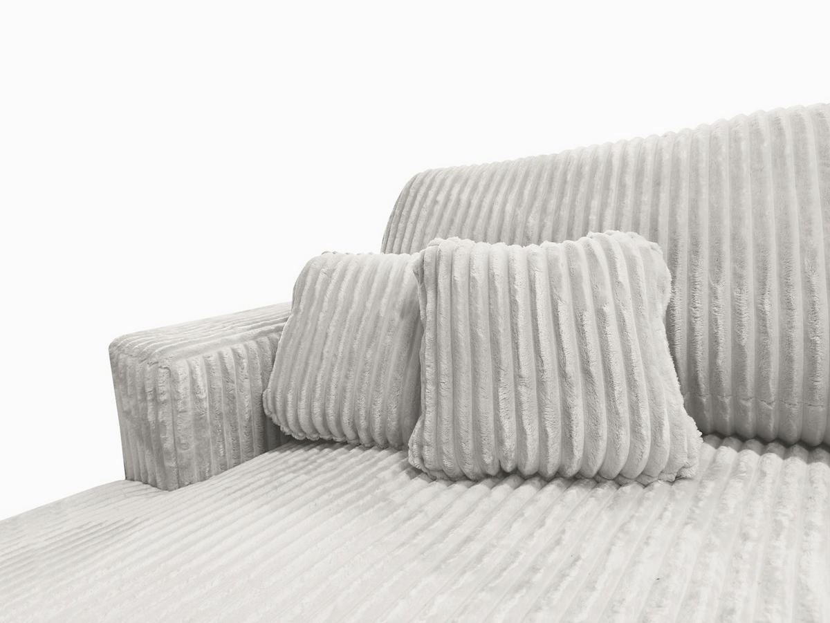 ECKSOFA Luna L links Creme aus Cord - Creme, Textil (271/195cm) - KS Home Concept