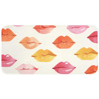 WC PŘEDLOŽKA Rty - barevné - lesklé 120x60 cm - růžová, textil/plast (120/1cm) - OnlyWow