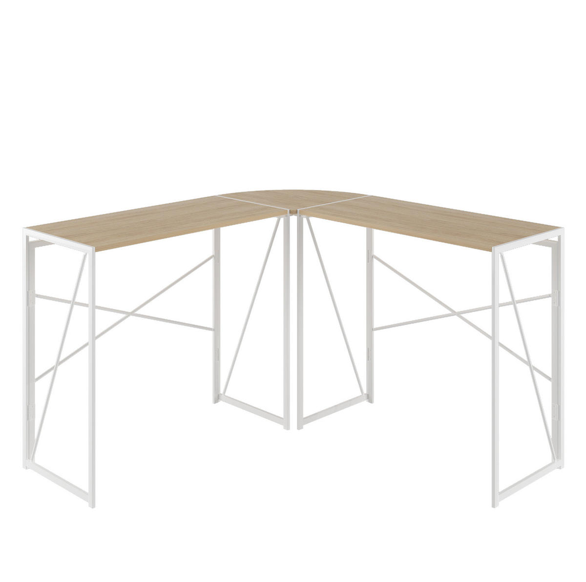 ECKSCHREIBTISCH in L-Form Metall und Holz Wood - Birnbaumfarben, Metall (118/118/74.5cm) - Meubliv