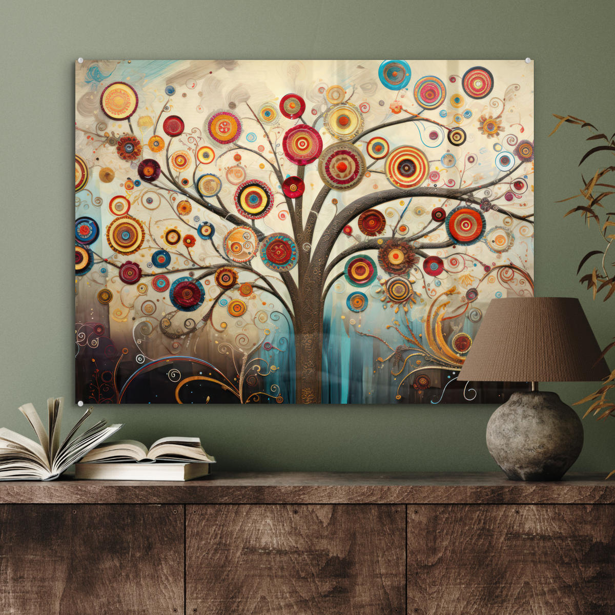 OBRAZ NA AKRYLOVOM SKLE Strom - Strom života - Farba 80x60 cm - hnedá, sklo (80/60cm) - MuchoWow