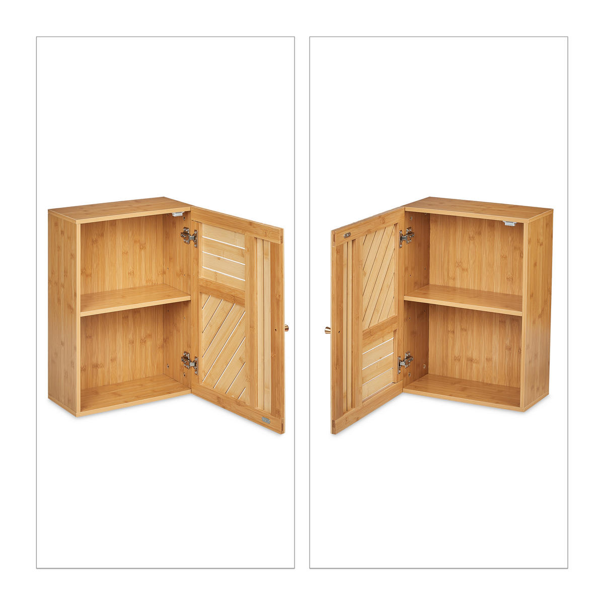 BAD-HÄNGESCHRANK - Hellbraun, Holz/Holzwerkstoff (40/55/20cm) - Relaxdays